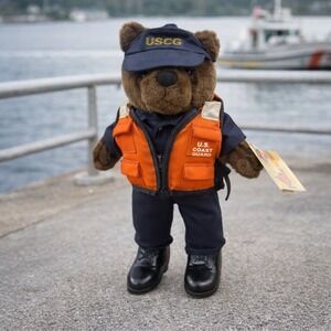 Bear Forces of America U.S. Coast Guard Plush Bear Vintage 90s Ira Green Tag